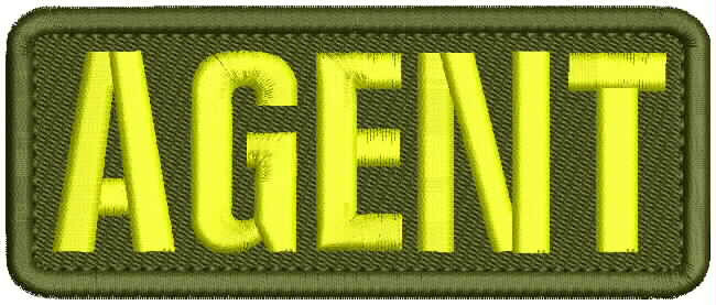 AGENT EMBROIDERY PATCH 2X5 VELCR@ ON BACK