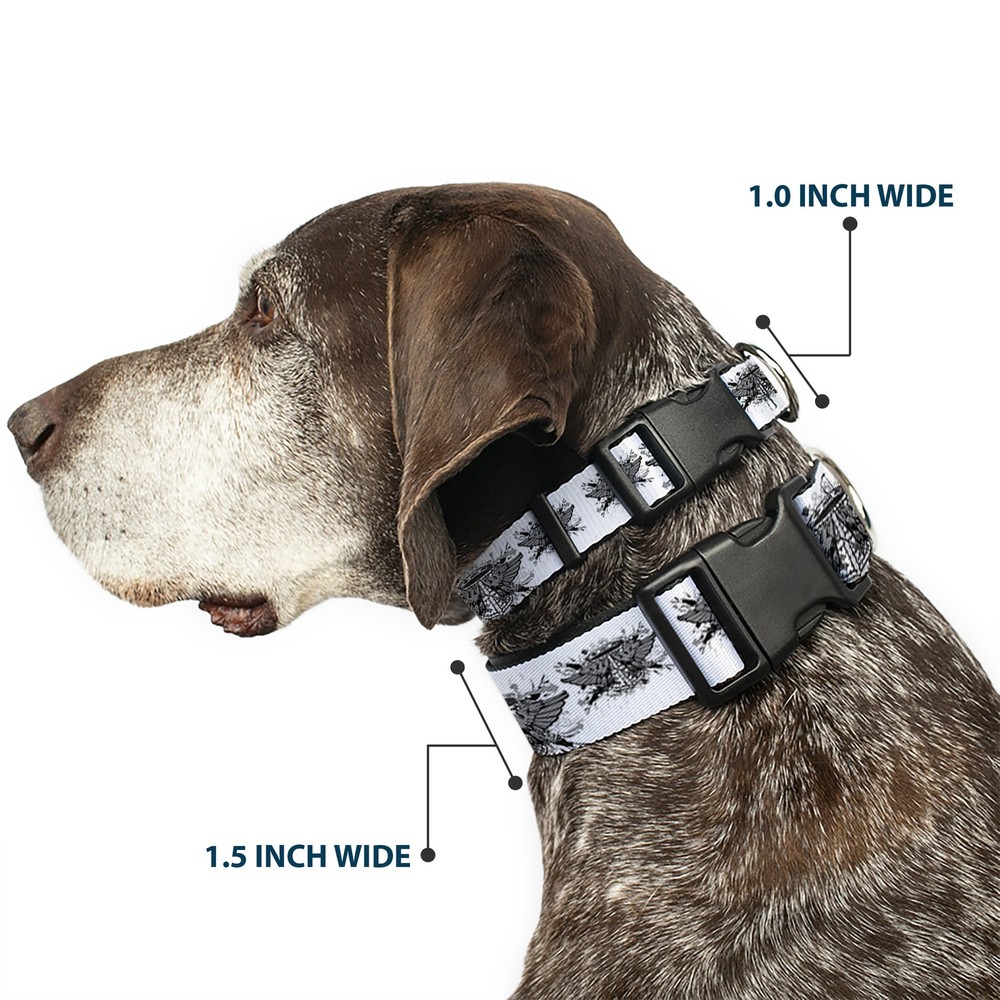 Plastic Clip Collar Phoenix Shield White Medium 11-16.5"