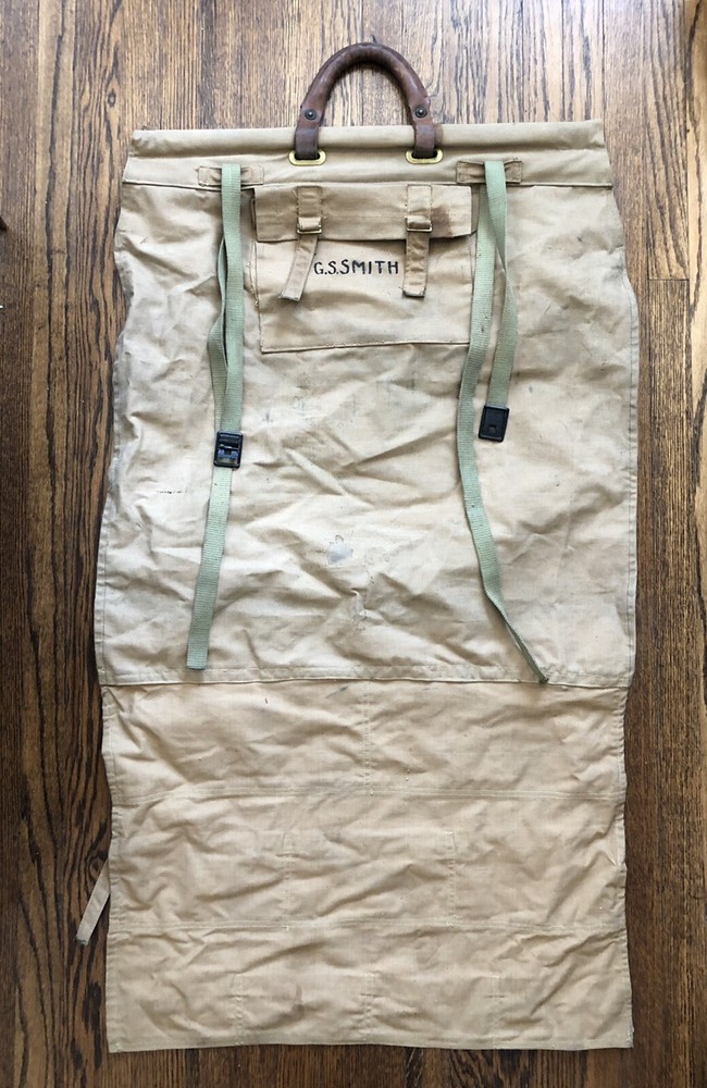 WWII Officer Canvas Garment bag Brig. Gen. George Smith