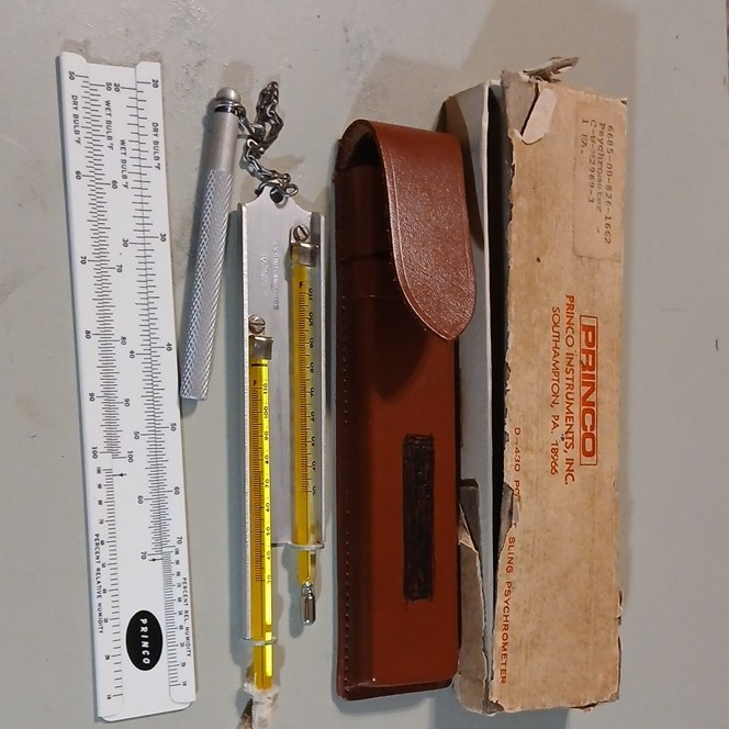 Princo D-430 Pocket Sling Psychrometer Analog 30-120°F with Case