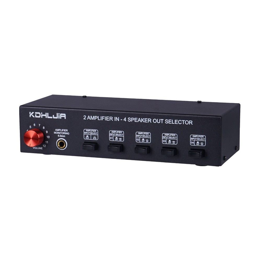 US 2in 4Out Speaker Selector Switch Box Amplifier Speaker Selector Mini Switcher