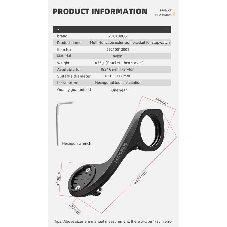 ROCKBROS M1 Bike Computer ANT+ GPS Speedometer with Bluetooth 2.9"LCD Waterproof