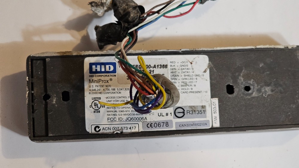 5365EGP00 HID Prox MiniProx RFID Mullion Reader USED Pulled from working system