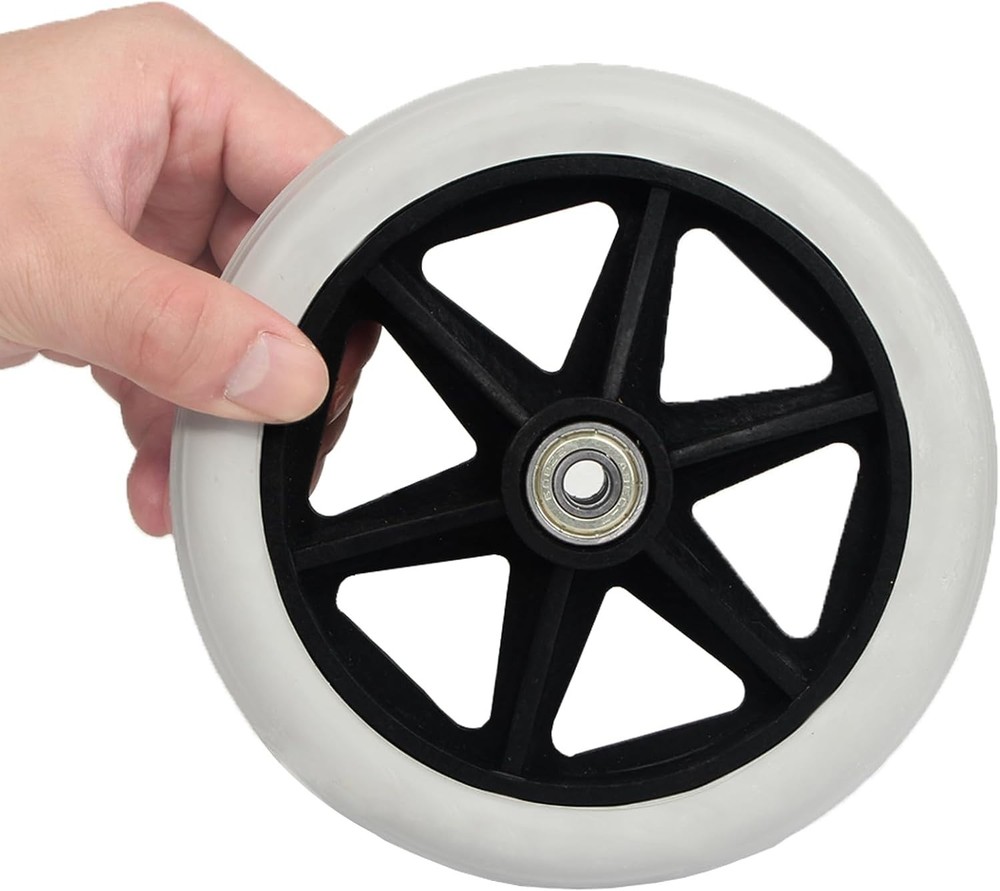 4 Pack Replacement Wheelchair Wheels, 6 Inch Solid Wheel Replacement for Whee...