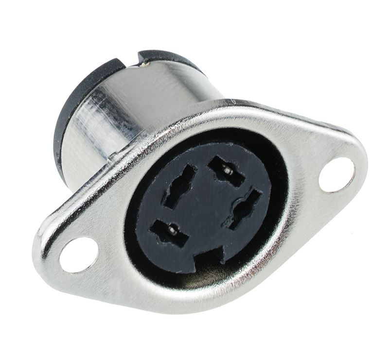 2 x 4-Pin DIN Panel Mount Female Socket Connector