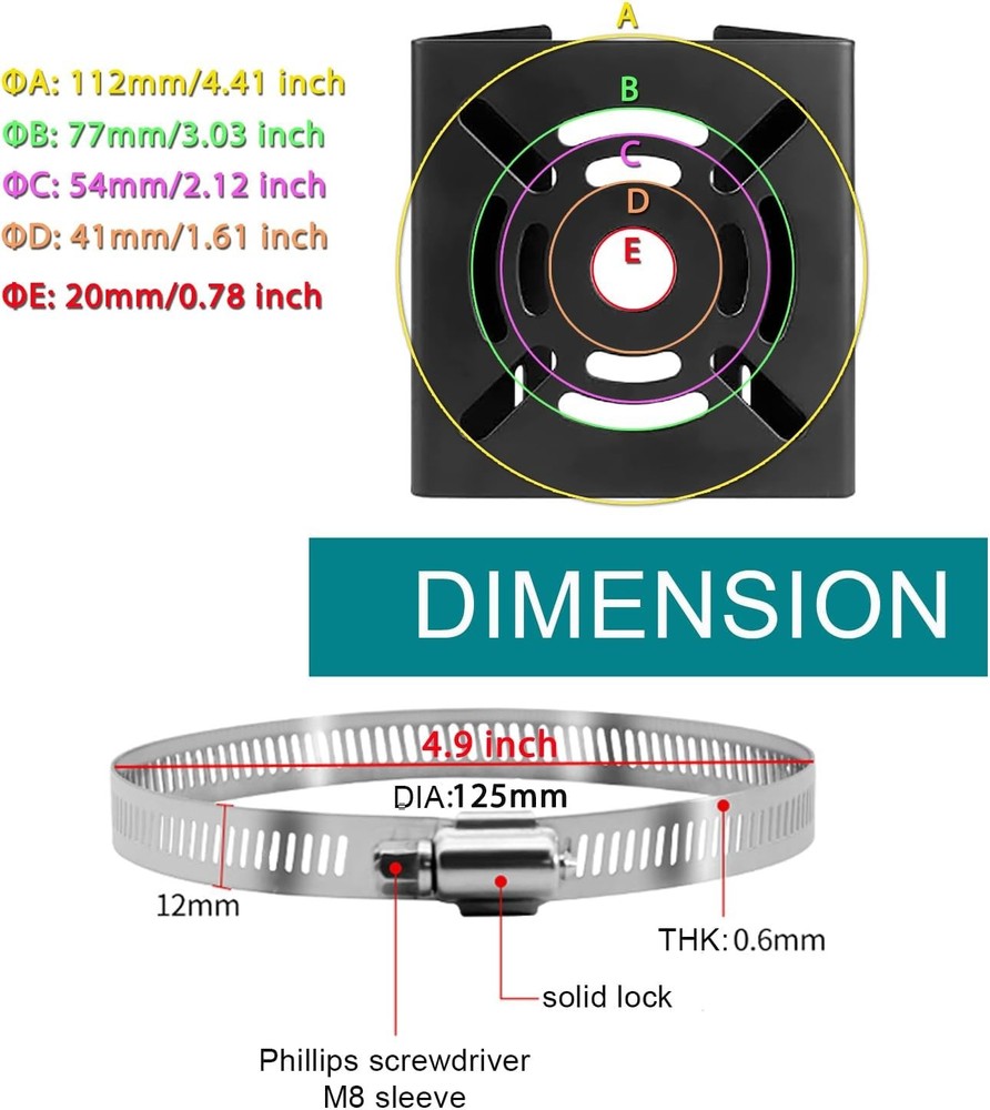 WiTi Universal Vertical Pole Mount for Security Camera, Solid Small, Black