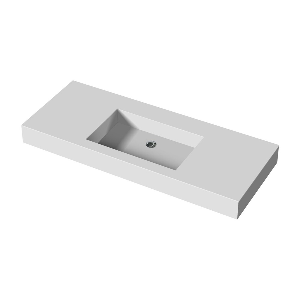 47'' Wall Mounted single Bathroom Sink Solid Surface Bathroom Vessel Sink