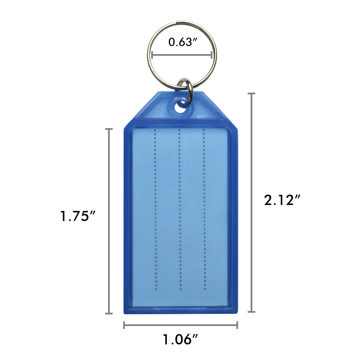 50pack Tough Plastic Key Tags w/ Split Ring Label Window Coded ID Luggage Tags