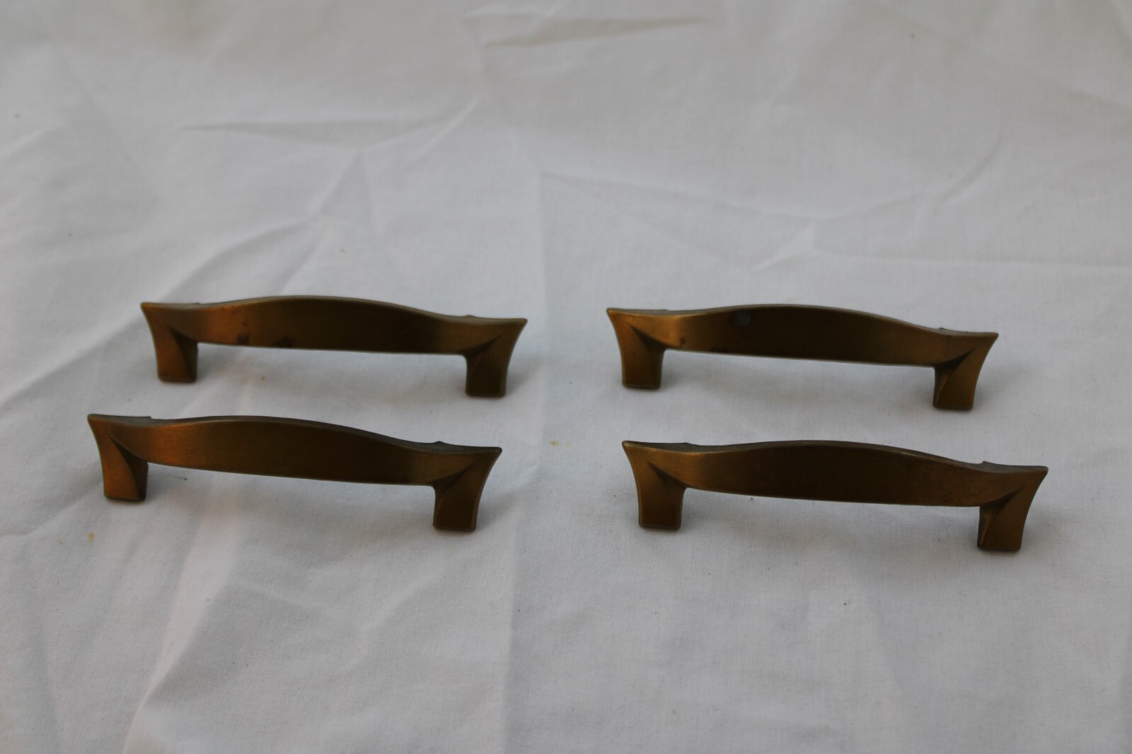 5 Vintage Keeler Brass Co Drawer Pulls Cabinet Handles MCM 7641 (4) & 7642 (1)
