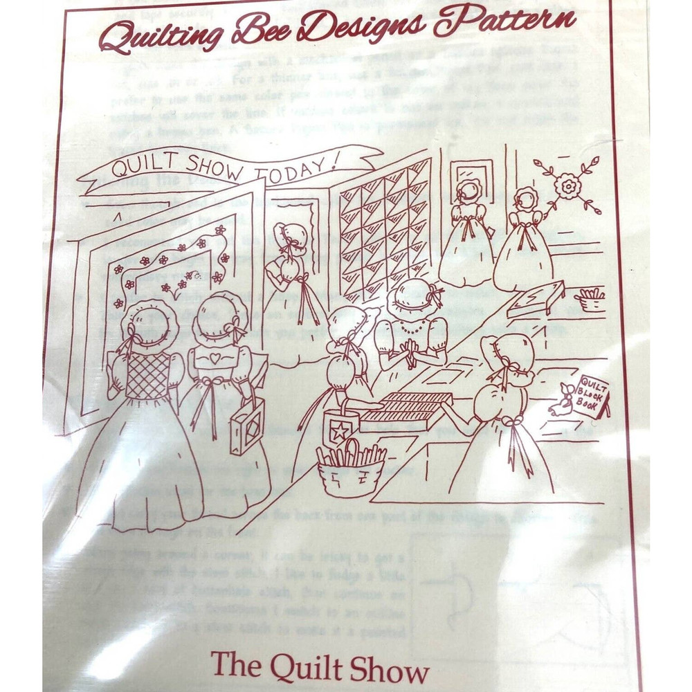 Redwork Quilt Show Quilting Bee Designs Pattern 14" X 18" from Redwork Plus