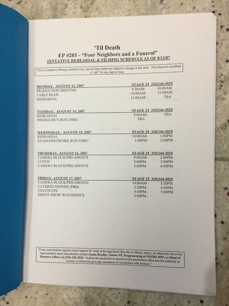 Sitcom Brad Garrett Cast Script 'Til Death 2007