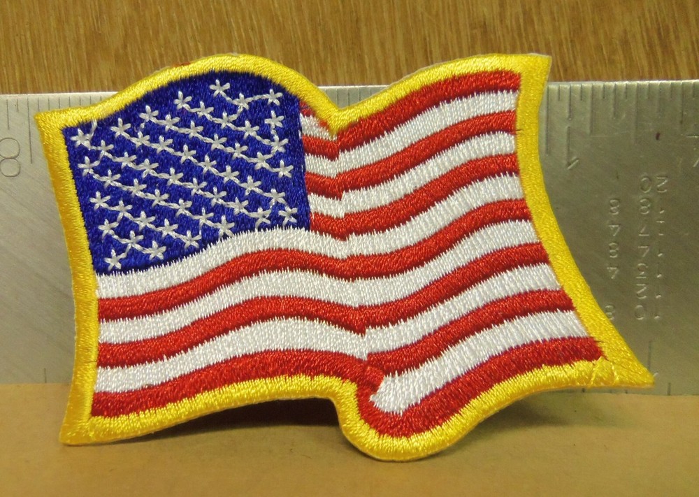 Wavy United States Flag Embroidered Patch