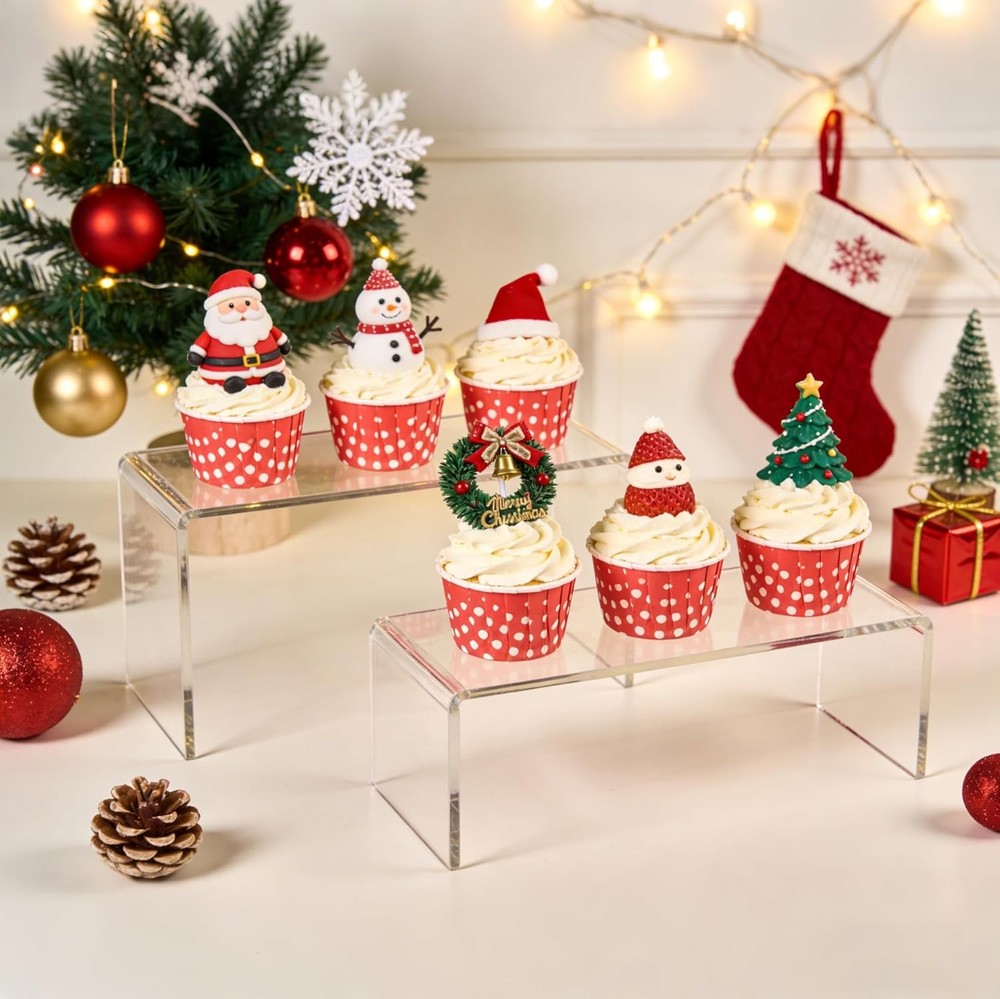 Acrylic Risers 8 Pcs – Clear Rectangular Display for Perfume Organizer, Figure