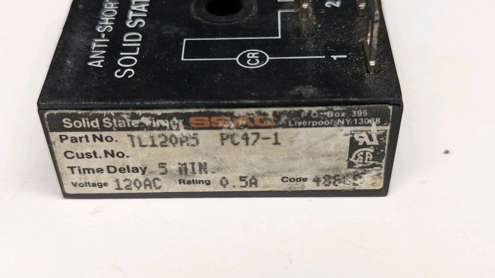 Used SSAC Solid State 5 Minute Timer, TL120A5 PC47-1