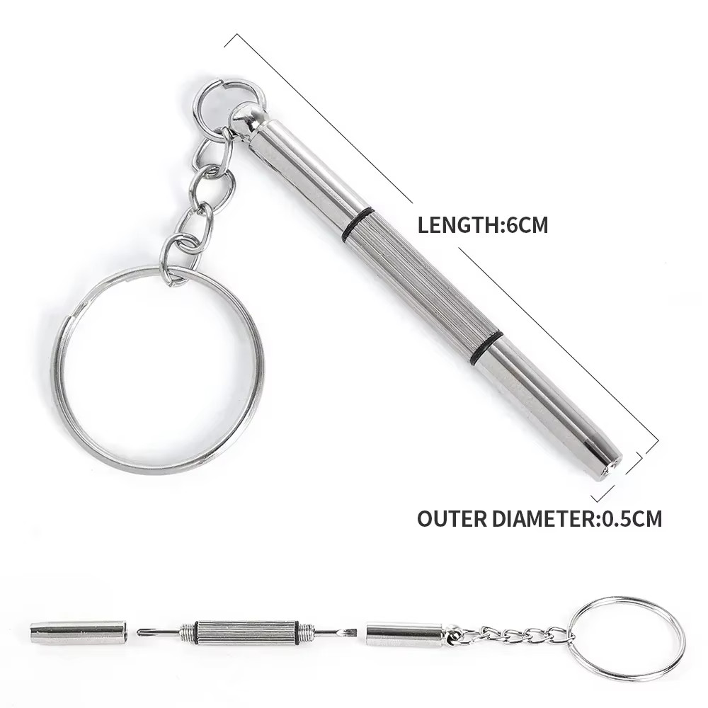 New 3 in 1 Mini Screwdriver Tool Keyring Cell Phone Repair Eyeglasses Sunglasses