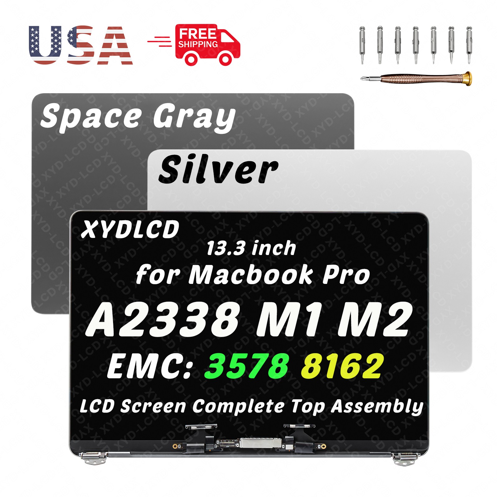 OEM for Apple MacBook Pro 13" M1 A2338 2020 EMC 3578 LCD Display Screen Assembly