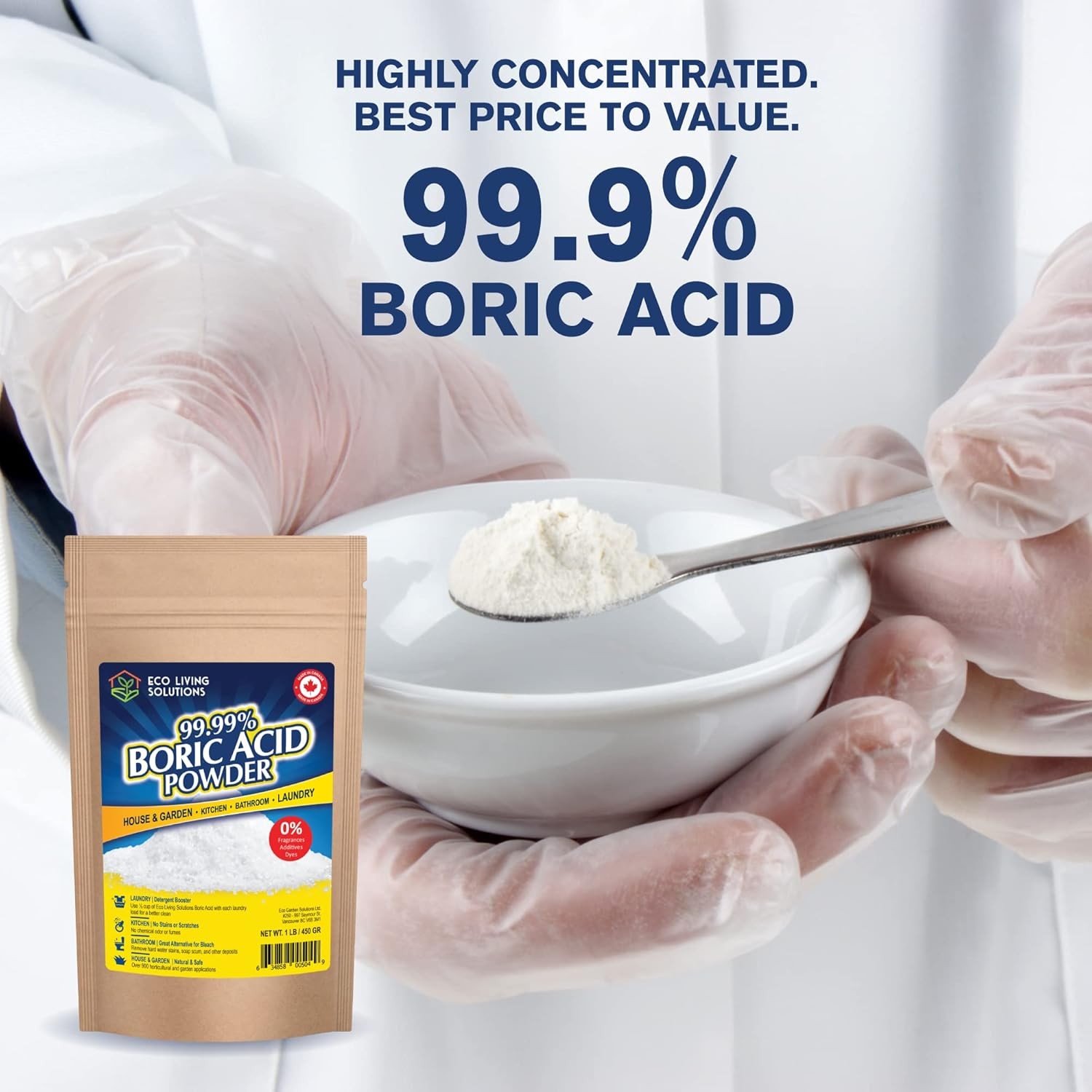 99.99% Boric Acid Powder | Horticultural Garden Application | Multipurpose Clean