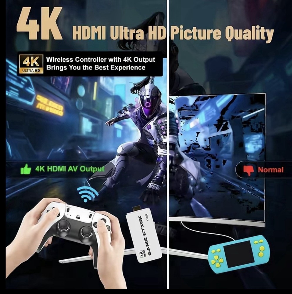 GameStick Game Stick Pro 4K HDMI Microconsole 128GB Wireless Controllers