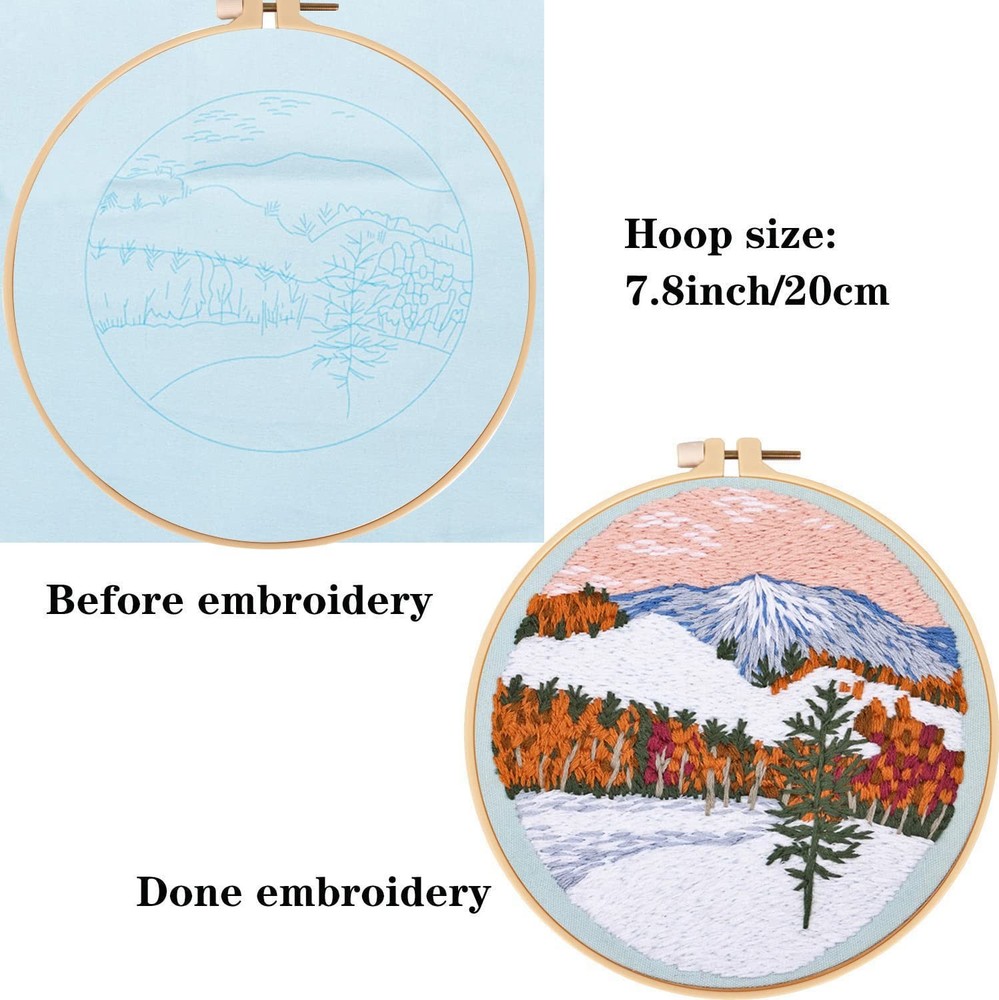 Tcbasrt 4Pack Embroidery Starters Kit with Pattern for Small, Multicolor