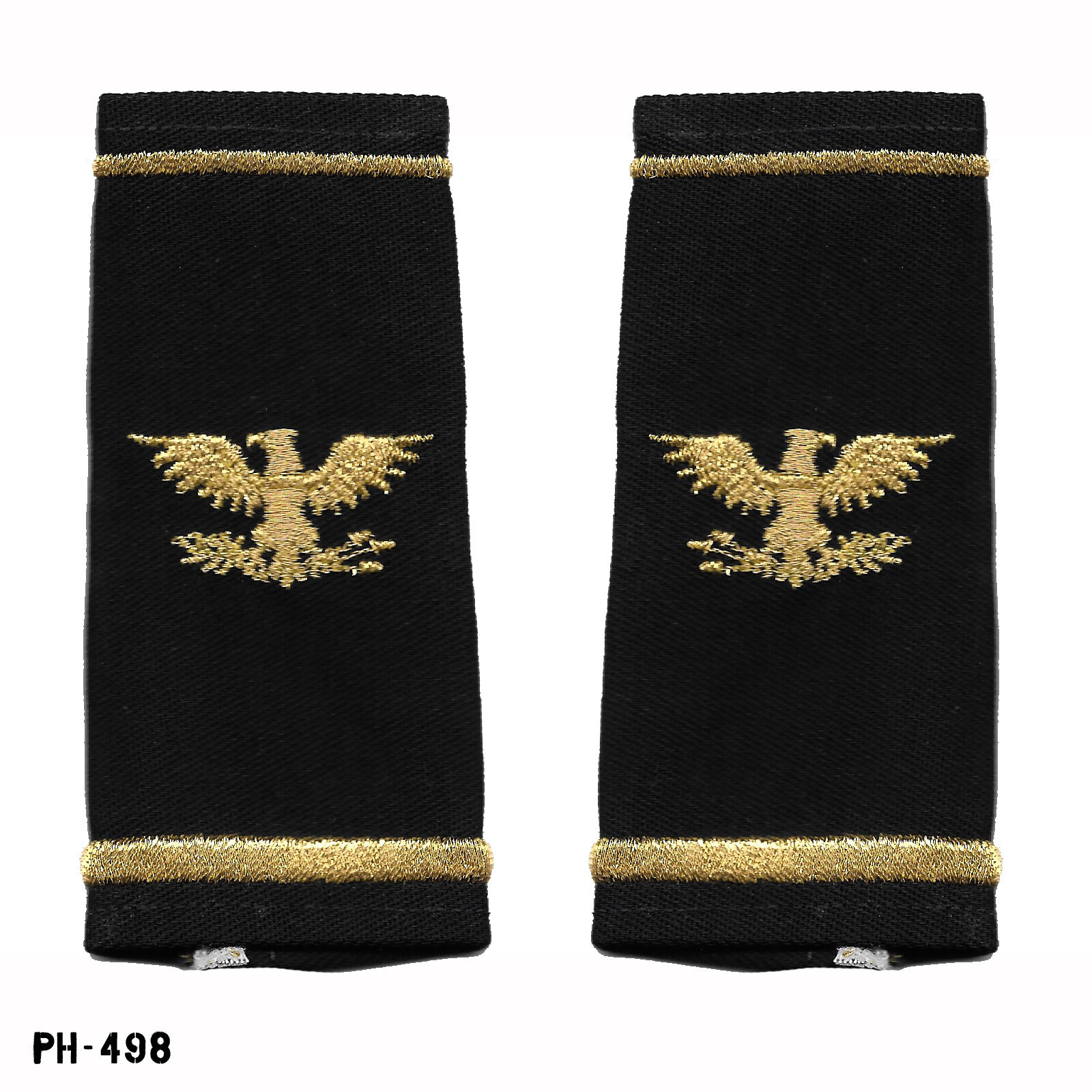 Colonel Eagles Soft Shoulder Marks ~ Black/Gold ~ NEW ~ Gemsco USA
