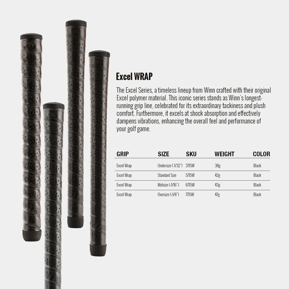 Winn Grip EXCEL WRAP Standard , Midsize , Oversize , Ladies / Undersize
