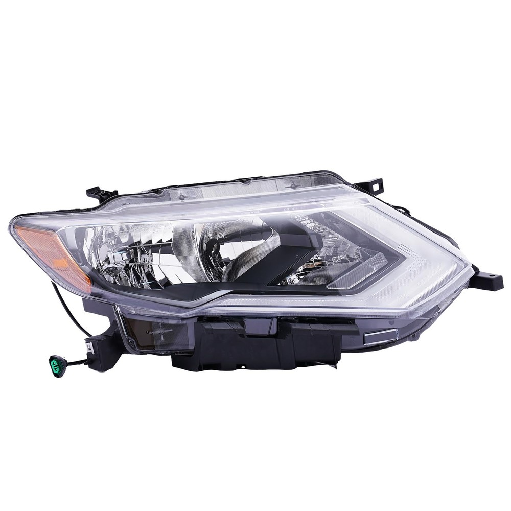 Right Front Halogen Headlight Assembly Replacement Black Housing for 17-19 Rogue