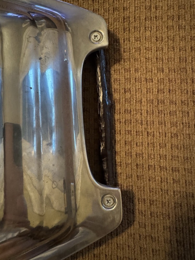 Vintage Lenox Silver Plated Serving Tray Black Tree Pattern Handles 17x11 Inches