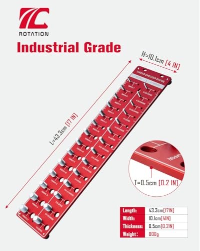 Thread Checker, Nut and Bolt Gauge, Bolt Size and Thread Identifier Tool –