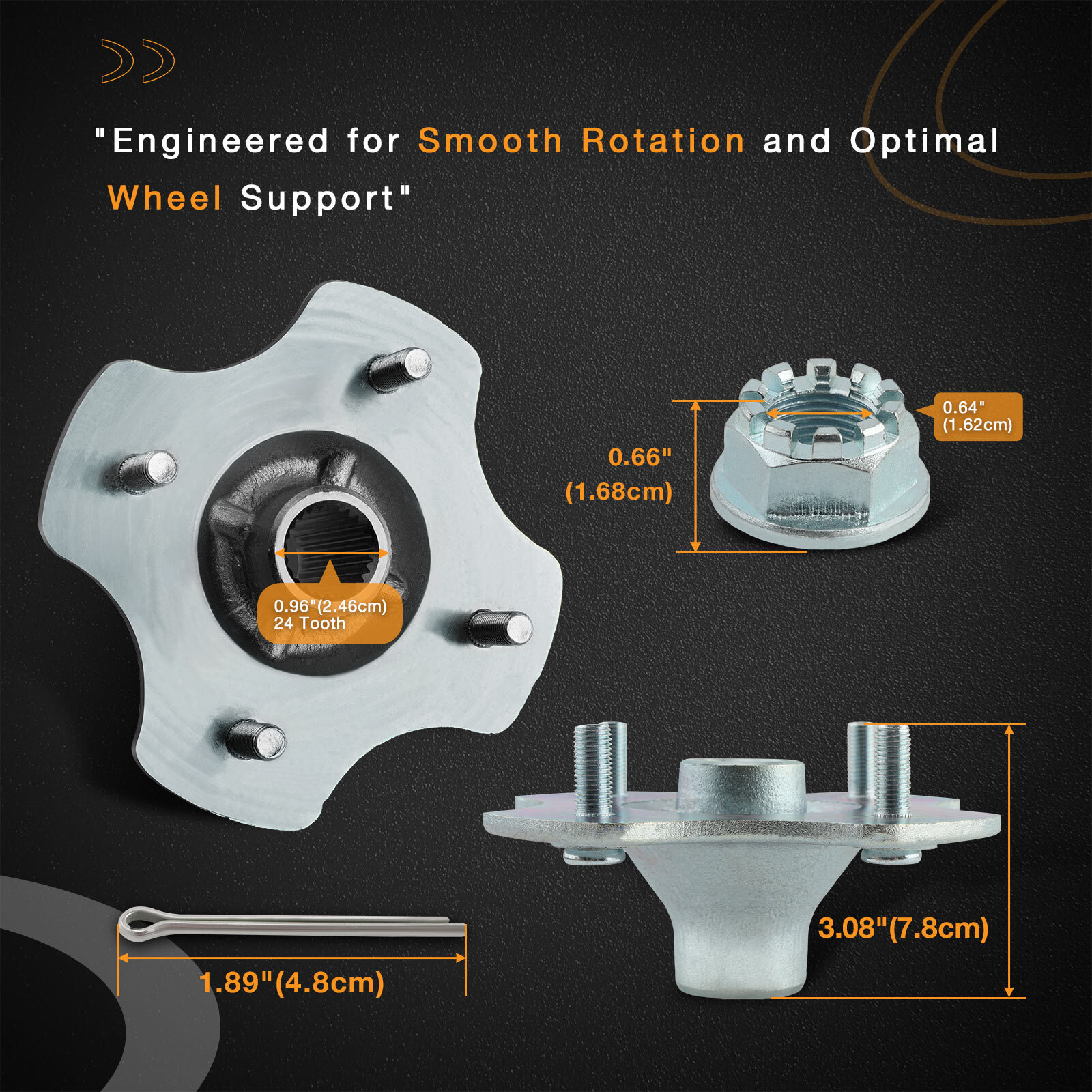 Rear Differential Assembly Axle Wheel Hub kit For 1988-00 Honda TRX300FW FourTra