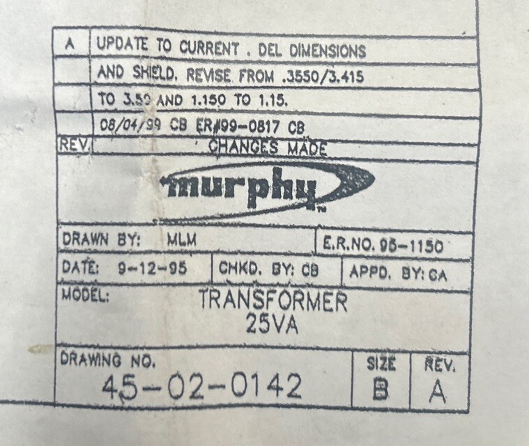 Foster Transformer Murphy AM4972. Never Used