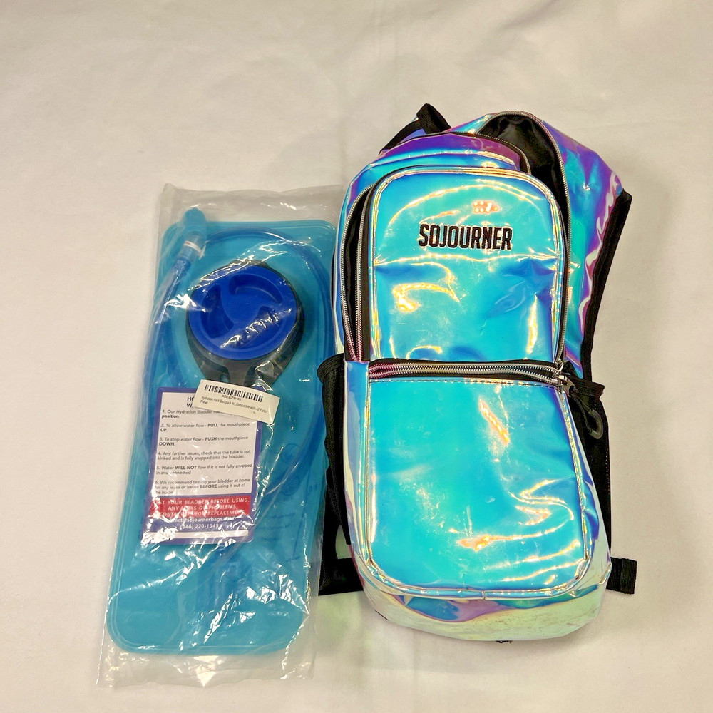 Sojourner Rave Hydration Pack Backpack Hydropack BLADDER BAG Iridescent Silver