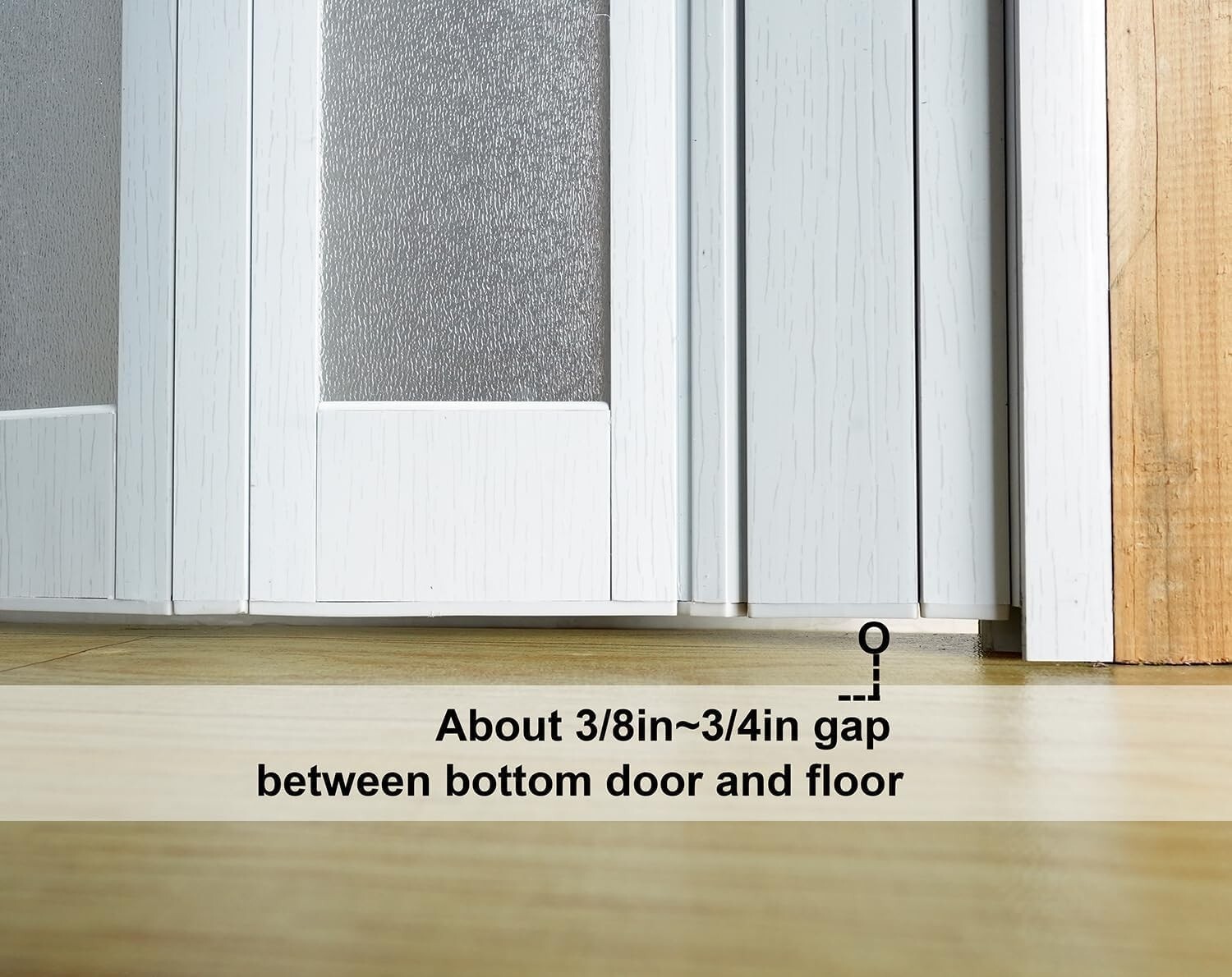 PVC Accordion Door with Frosted Acrylic Glass,Installation Hardware Included