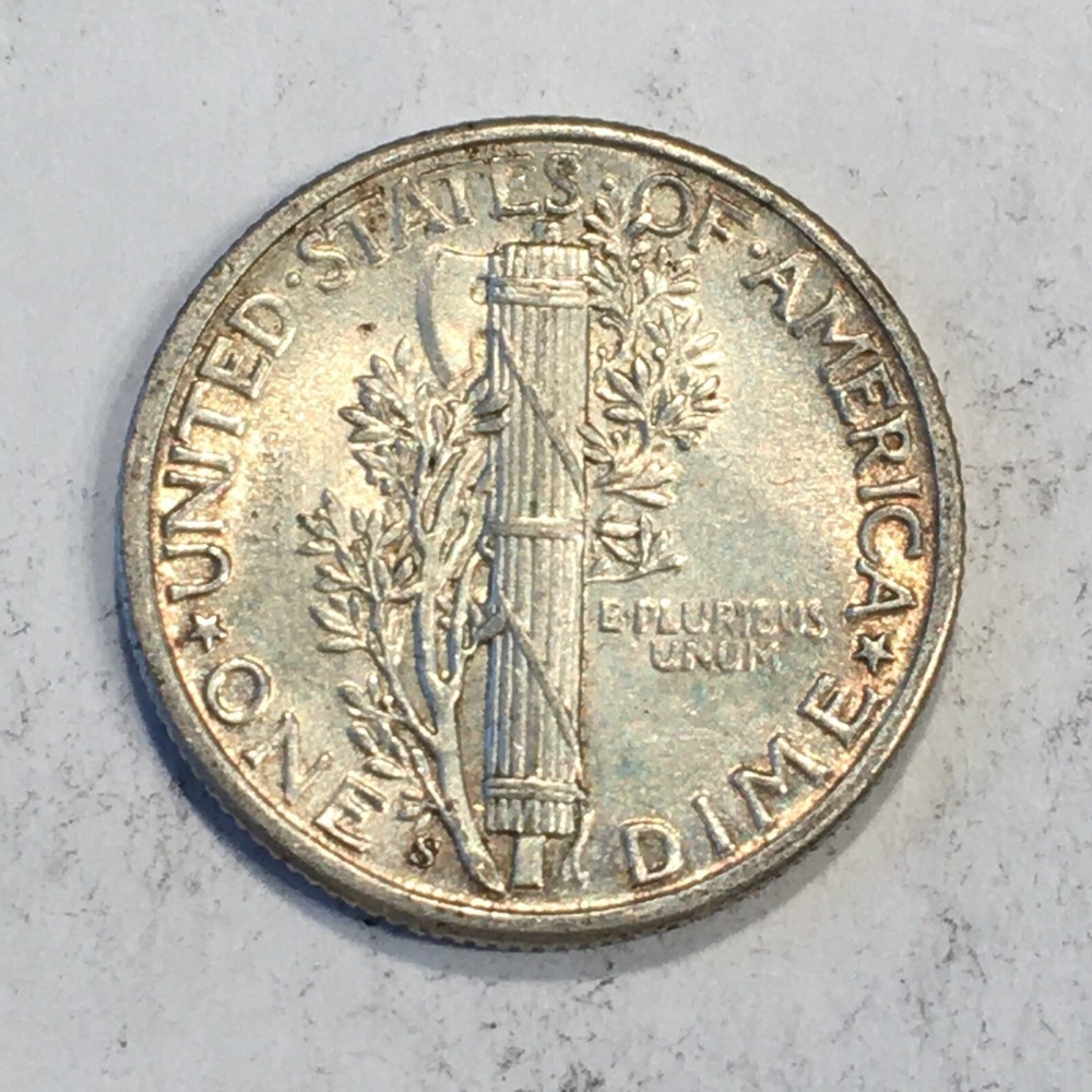1944-S Mercury Silver Dime - High Quality Scans #L912