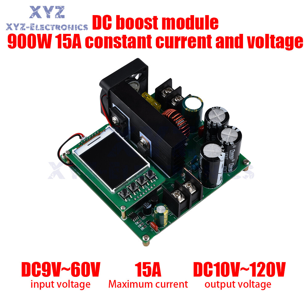 DC9V~60V 900W 15A CNC Constant Current Voltage DC Boost Module LCD Display