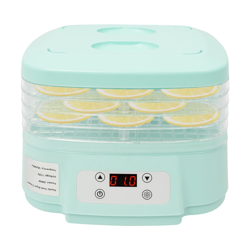 5 Trays Food Dehydrator Machine 200W Adjustable Timer Fruit Drying Machine ABS