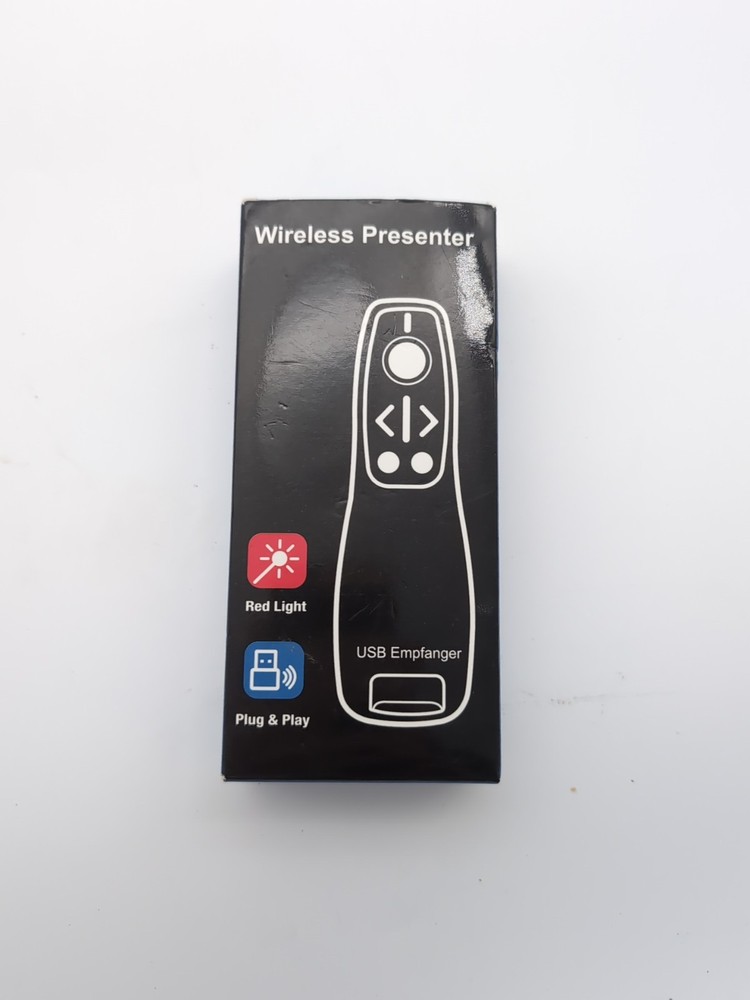 Presentation Clicker with Red Laser Pointer RF 2.4GHz USB Wireless for Computer