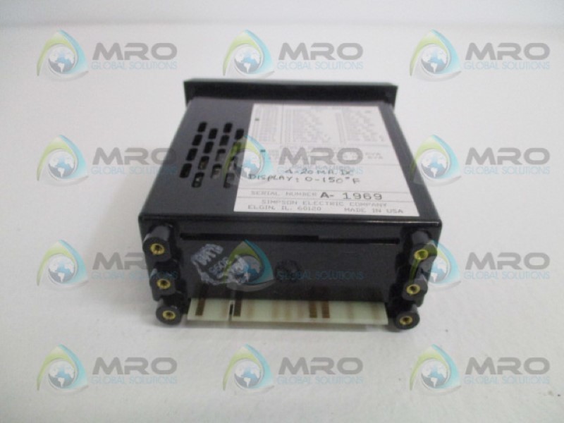SIMPSON 2865 DIGITAL PANEL METER 4-20MADC 0/150F NSNP&