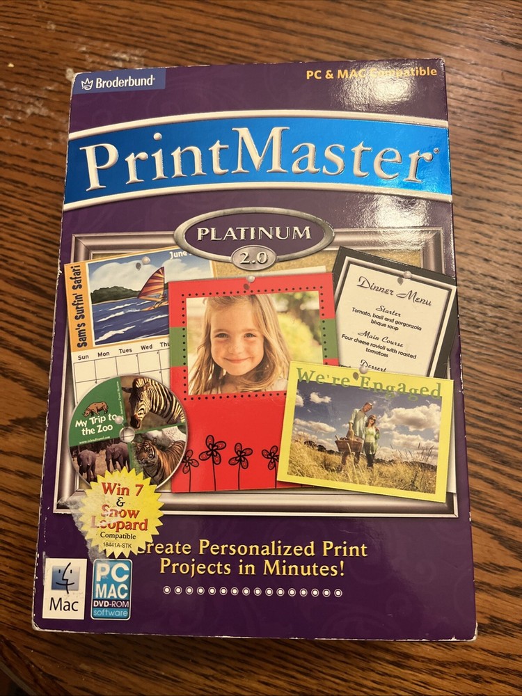 Print Master Platinum 2.0, PC And Mac Compatible, Broderbund
