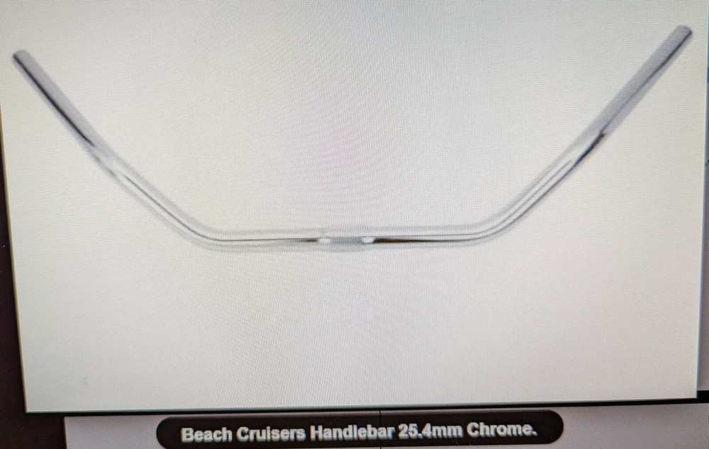 NEW CHROME BEACH CRUISER HANDLE BARS (25.4 MM ) (10"pullback)