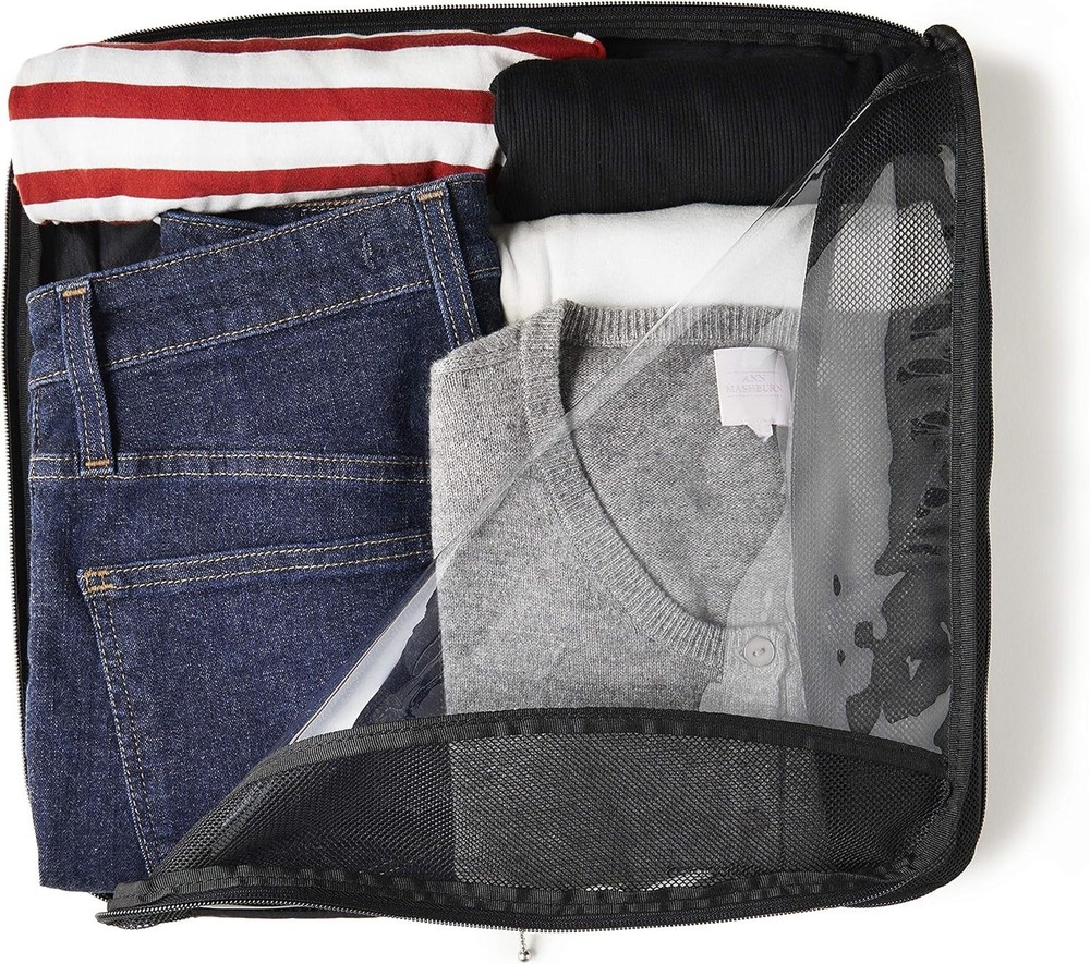 Baggallini Extra Large Compression Cube Water-Resistant Nylon Black