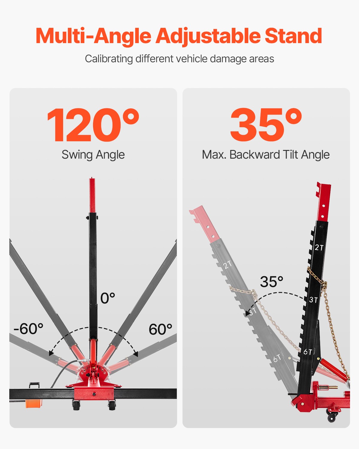 VEVOR Auto Body Frame Puller Straightener 6T Car Frame Machine 6000PSI Foot Pump
