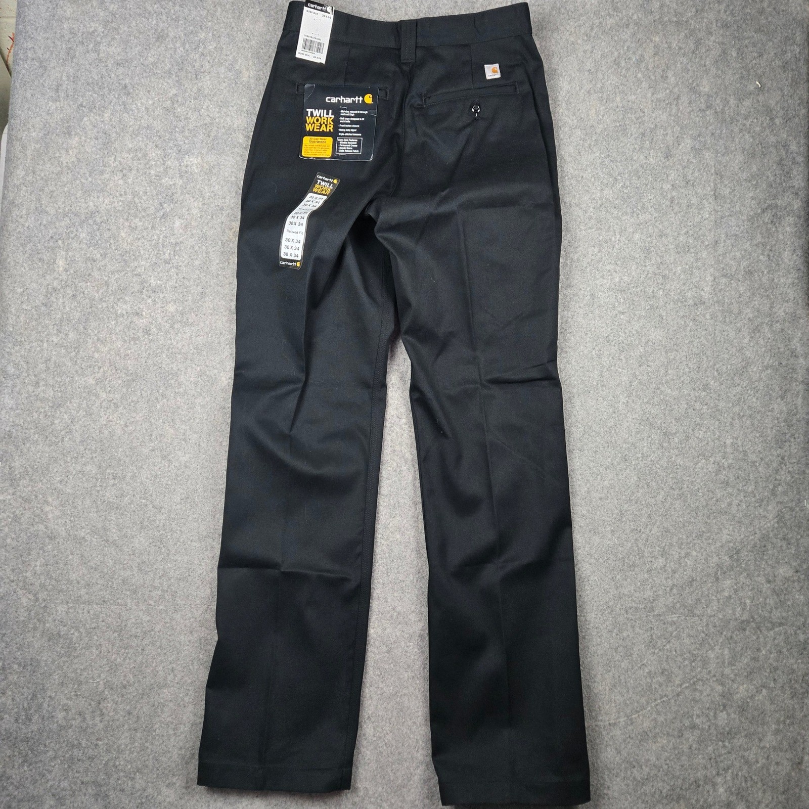 Carhartt Twill Work Pants Mens 30x34 Black Outdoors Utility Workwear B290 NEW