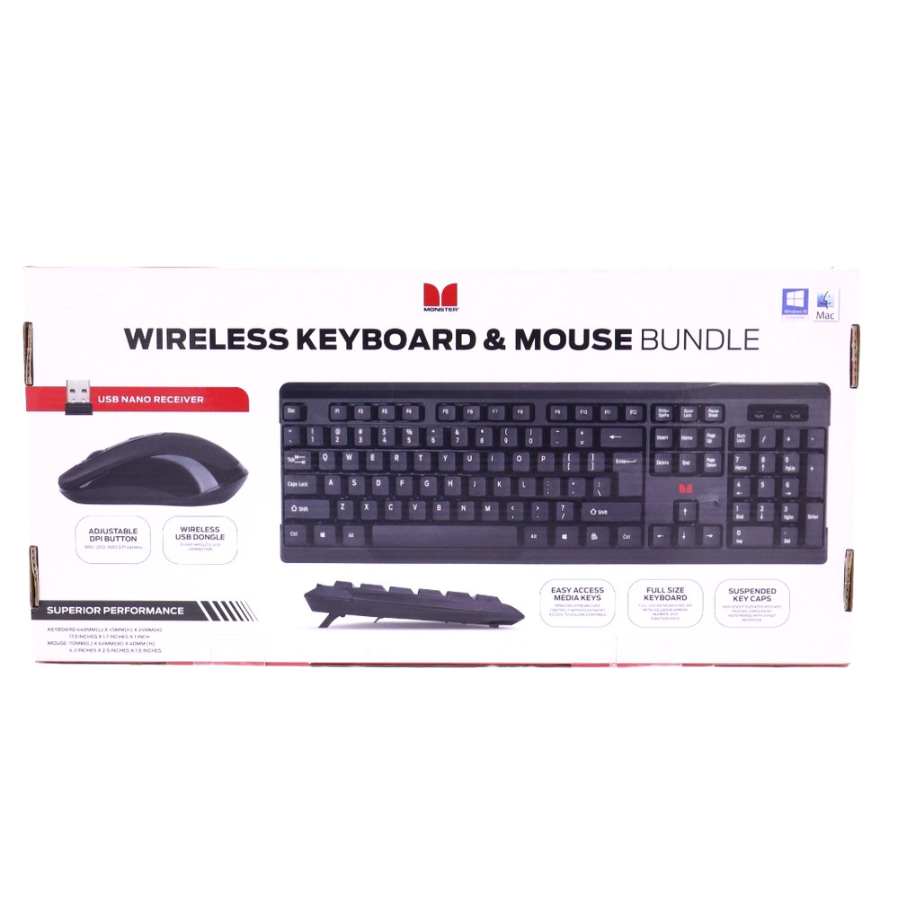 Monster Wireless Keyboard & Mouse Bundle