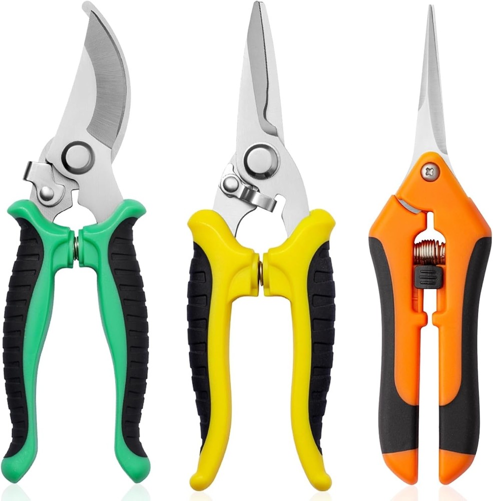 Garden Pruning Shears 3 Pack Gardening Scissors Multicolor