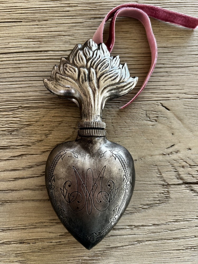 Sacred Heart Silver Perfume Bottle