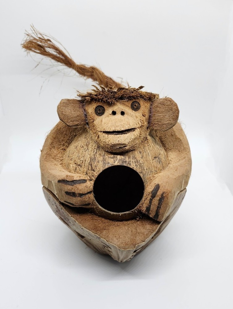 Coconut Monkey Birdhouse