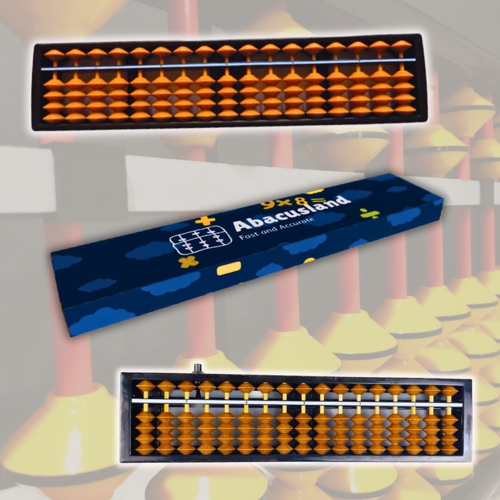 17 Digit Rods Automatic Clearing Button Abacus Japanese Soroban with Packaging