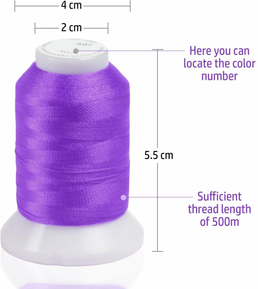 63 Colors Polyester Embroidery Machine Thread Kit 500M Every Spools