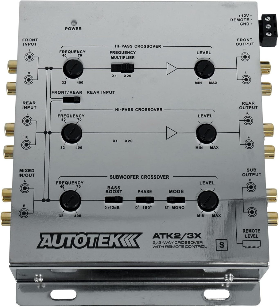 ATK2 3X Active Crossover Processor (Silver) – 8.5 Volts, 2-Way and 3-Way, Remote