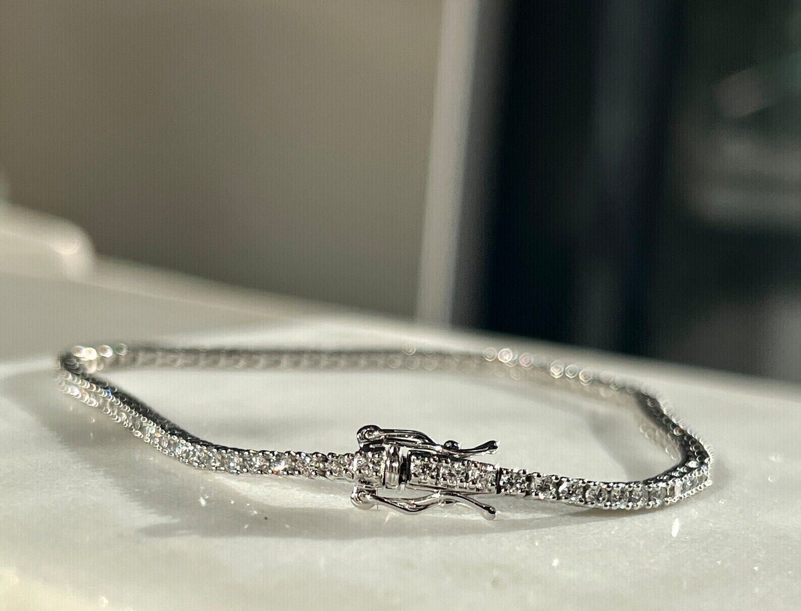 5 Ct Round Cut Lab-Created Diamond Women's Tennis Bracelet 14K White Gold Plated